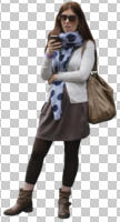 autumn, casual, cutout, cutout people, cutout women, day, diffuse, diffused light, eye level view, female, front, standing, woman