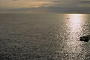 afternoon, cloudy, day, elevated, looking down, Monaco, Monte Carlo, Monte-Carlo, overcast, seascape, sun glare, top-down perspective, water, winter