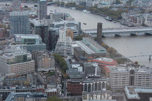 aerial view, city, day, diffuse, diffused light, England, London, overcast, river, The United Kingdom, urban, winter