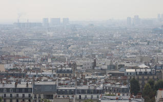 aerial view, autumn, city, cityscape, day, diffuse, diffused light, France, Ile-De-France, Paris