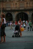 Castilla y Leon, casual, caucasian, day, eye level view, family, group, people, plaza, Salamanca, Spain, summer, sunlight, sunny, sunshine