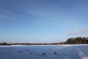 afternoon, bright, clear, day, eye level view, open space, Poland, shady, sky, snow, sunny, Wielkopolskie, winter