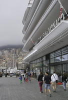 ambient light, back, city, day, diffused light, eye level view, facade, group, Monaco, Monte Carlo, Monte-Carlo, natural light, overcast, people, spring, walking