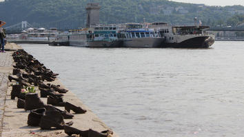 boat, Budapest, day, eye level view, ferry, Hungary, port, sculpture, summer, sunny