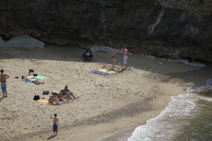 Aquitaine, beach, Biarritz, day, elevated, France, people, spring, sunbathing, sunlight, sunny, sunshine