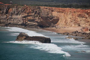 beach, cliffs, day, elevated, looking down, open space, Portugal, Portugal, rocks, Sagres, seascape, shore, summer, sunlight, sunny, waves