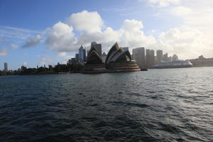 Australia, cityscape, dusk, eye level view, New South Wales, seascape, summer, Sydney, Sydney Opera House