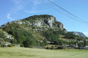 autumn, bright, day, eye level view, France, mountain, power line, Provence Alpes Cote D