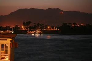 artificial lighting, boat, building, East Timor, Egypt, Egypt, elevated, evening, landmarks, river Nile