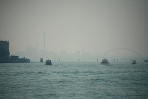 boat, day, eye level view, fog, Italia , seascape, Veneto, Venice