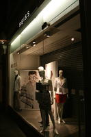 artificial lighting, England, eye level view, London, mannequin, night, outdoor lighting, retail, shop, shopfronts, The United Kingdom