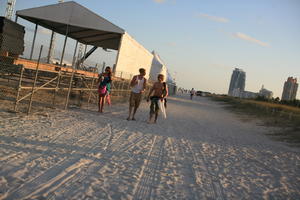 architecture, beach, building, casual, dusk, eye level view, Florida, man, marquee, Miami, people, summer, The United States, winter, woman