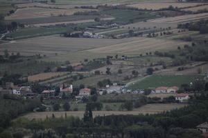 ambient light, Cortona, day, elevated, Italia , natural light, overcast, summer, Toscana, town, valley