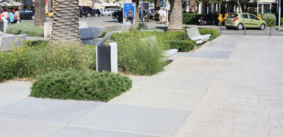 bench, bush, Croatia, day, eye level view, pavement, shrub, Splitsko-Dalmatinska, summer, sunny