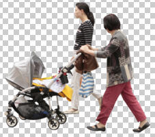 buggy, casual, caucasian, cutout, cutout groups, cutout people, day, elevated, natural light, passerby, people, pram, pushchair, shady, summer, sunny, walking