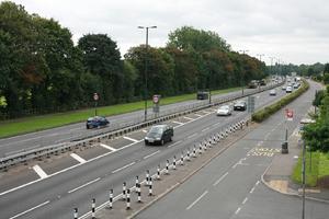 car, day, elevated, England, grass, guardrail, London, natural light, road, The United Kingdom, vegetation