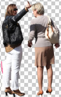 back, casual, caucasian, cutout, cutout people, cutout women, day, eye level view, standing, sunny, woman