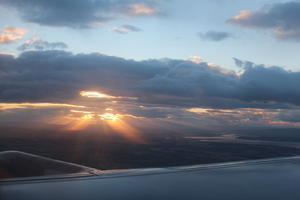 aerial view, cloud, dusk, evening, field, godrays, Scotland, summer, sunset, The United Kingdom, valley