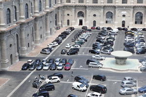 car, city, day, elevated, Italia , Lazio, parking, Rome, summer, sunny, urban