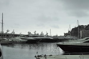 ambient light, day, diffused light, eye level view, marina, Monaco, Monte Carlo, Monte-Carlo, natural light, overcast, sailboat, spring, yacht