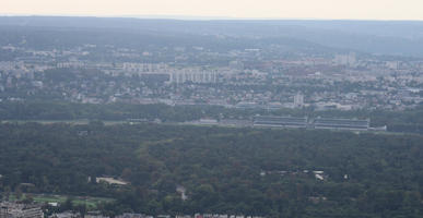 aerial view, autumn, city, cityscape, day, diffuse, diffused light, France, Ile-De-France, Paris, woodland