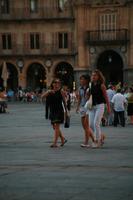 Castilla y Leon, casual, caucasian, day, eye level view, group, people, plaza, Salamanca, Spain, summer, sunlight, sunny, sunshine, woman