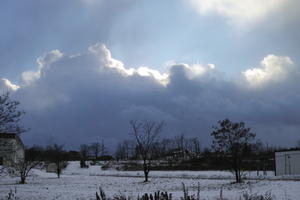 cloud, cloudy, day, diffuse, diffused light, eye level view, Poland, sky, snow, sunlight, winter