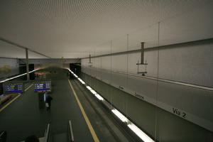 artificial lighting, Calpe, ceiling, display, elevated, fluorescent, indoor lighting, interior, platform, Spain, station, underground, Valenciana