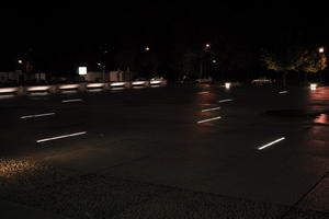 artificial lighting, building, city, Croatia, eye level view, night, pavement, pavement, paving, plaza, spring, wet, Zadar, Zadarska