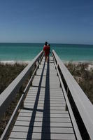 bridge, day, eye level view, Florida, grass, people, Sarasota, seascape, sunny, sunshine, The United States, walking, winter