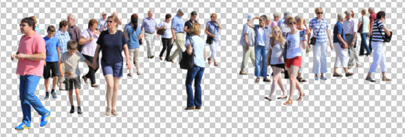 casual, crowd, cutout, cutout groups, cutout people, day, eye level view, group, natural light, people, summer, sunny, walking