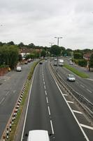 car, day, elevated, England, guardrail, London, natural light, road, The United Kingdom, vegetation