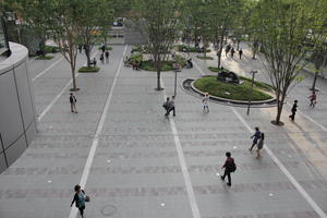 above, asian, day, Fukuoka, Fukuoka, group, Japan, natural light, people, spring, square, tree