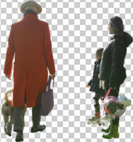 caucasian, cutout, cutout groups, cutout people, day, eye level view, handsome, hat, mother and child, people, smart casual, standing, sunny, winter