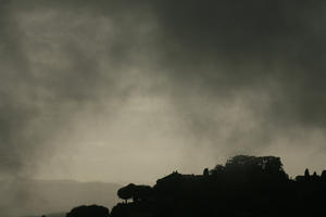 Chateauneuf, cloud, dusk, elevated, France, mountain, overcast, Provence Alpes Cote D