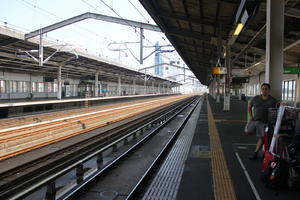 day, eye level view, Japan, platform, railway, shady, station, summer, sunny