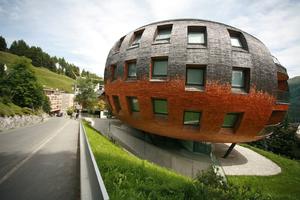 building, day, eye level view, facade, grass, Graubunden, house, natural light, Saint Moritz, Switzerland, vegetation