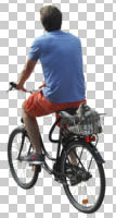 back, casual, cutout, cutout men, cutout people, cycling, day, eye level view, male, man, summer, sunny