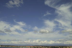 blue, Cirrus, cloud, cloudy, Croatia, Cumulus, day, eye level view, noon, open space, sky, summer, sunny, Zadarska