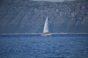 coastline, Croatia, day, eye level view, mountain, seascape, summer, transport, yacht