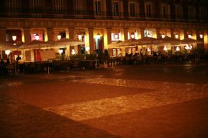 artificial lighting, cafe, lowered, Madrid, night, pavement, Spain