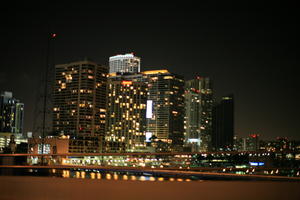 artificial lighting, cityscape, eye level view, facade, Florida, Miami, night, The United States, winter