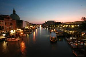 artificial lighting, boat, building, canal, elevated, Italia , night, Veneto, Venice