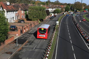 bollard, bus, car, day, elevated, England, London, natural light, park, road, sunny, The United Kingdom