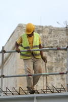 autumn, below, building-site, day, diffuse, diffused light, Malta, man, natural light, uniform