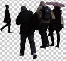 ambient light, casual, cloudy, cutout, cutout groups, cutout people, day, diffuse, diffused light, eye level view, group, natural light, people, umbrella, walking, wet, winter