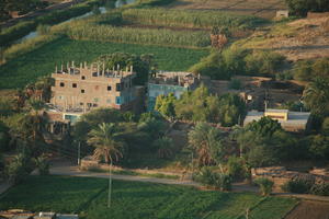 aerial view, building, dusk, East Timor, Egypt, Egypt, palm, tree, vegetation