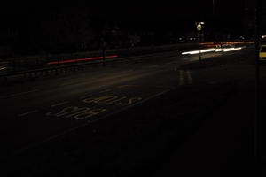 artificial lighting, car lights, city lights, elevated, England, evening, London, night, outdoor lighting, road, The United Kingdom, urban, winter