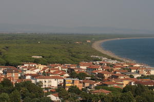 afternoon, building, coastline, day, direct sunlight, elevated, Grosseto, Italia , natural light, summer, Toscana, town, vegetation