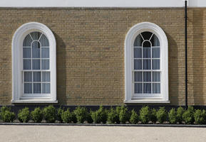 brick, day, eye level view, facade, sunny, texture, window